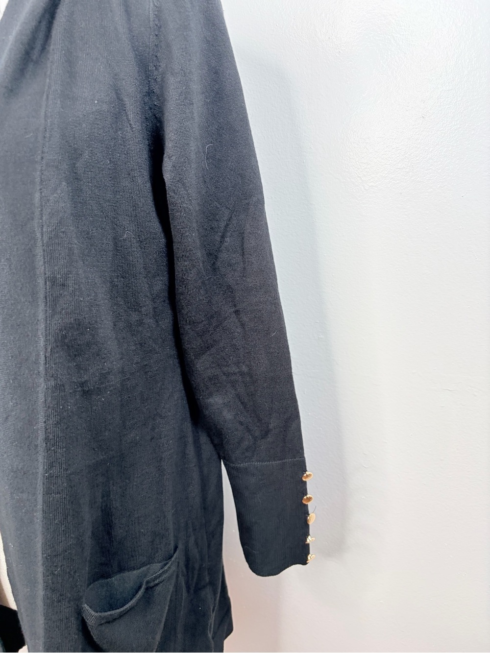 JM Collection Button Sleeve Open Front Cardigan - Picture 4 of 7
